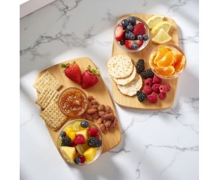 Wholesale 4-Piece Bamboo Cutting Board Assorted Sizes Serving Boards for Cheese Meats Bread