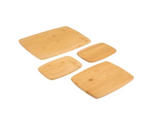 Wholesale 4-Piece Bamboo Cutting Board Assorted Sizes Serving Boards for Cheese Meats Bread