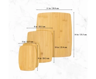 Wholesale 4-Piece Bamboo Cutting Board Assorted Sizes Serving Boards for Cheese Meats Bread