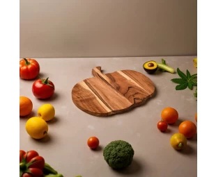 Wholesale Halloween Pumpkin Shaped Wooden Cutting Board Serving Platter with Handle
