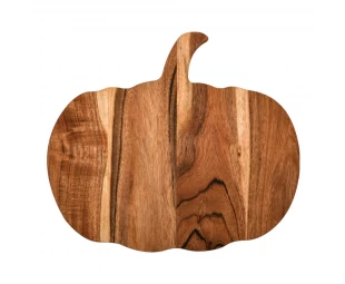 Wholesale Halloween Pumpkin Shaped Wooden Cutting Board Serving Platter with Handle
