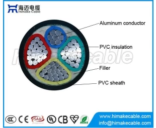 Aluminiumleiter PVC isoliert und ummantelt Netzkabel 0.6 / 1KV