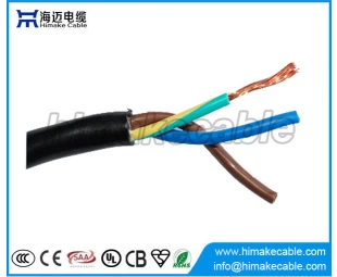 PVC oder Gummi isoliert Steuerkabel 3-adriges flexibles Kabel 300 / 500V
