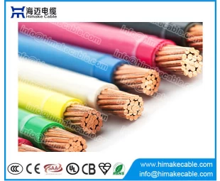 Cable eléctrico revestido de nylon aislado PVC del conductor de cobre de la UL 600V THWN THHN