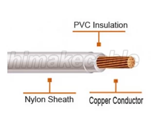 UL 600V نحاس موصل PVC معزول نايلون مغمد الكبل الكهربائي THWN THHN