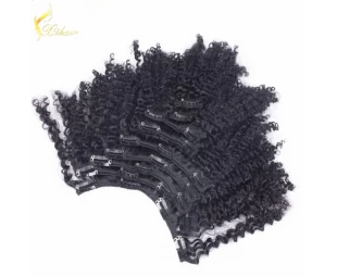 100% Brazilian Virgin 6a Grade Remy Human Hair Afro Kinky Curly Clip In Hair Extensions Clip Ins Weave