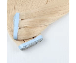 100% human hair hand tied pu tape hair super thin skin hair pieces