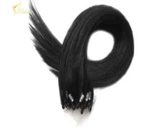 100% natural wholesale hot selling 8A,7A Grade micro ring hair extensions for blacks