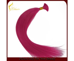 100% de color rojo de pelo grueso cabello humano remy