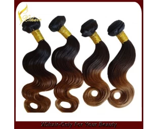 100% remy human ombre color body wave hair weft hair weave