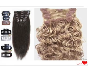 120g 160g 260g 280g 300g 320g 22" 24" Double Drawn Thickness Lace Clip in Hair Remy Clip in Hair Extensions 220 grams