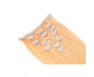 150g clip in human hair pieces blonde human hair extensions No synthetic or mixed hair