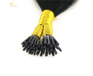 20 inch hair sample #1b natural black virgin brazilian human hair stick tip hair extension