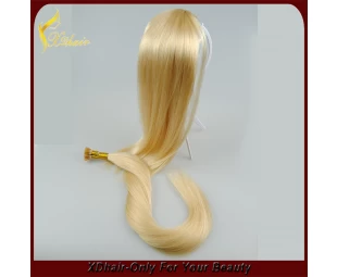 2015 5A Grade Fashion  Unprocessed Remy Hair I Tip Hair Extension Factory Wholesale Pre-bonded Hair