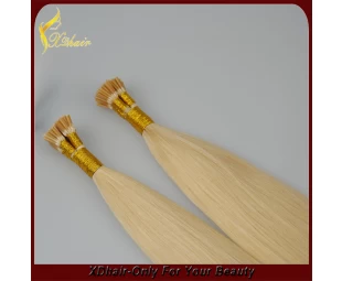 2015 5A Grade Fashion  Unprocessed Remy Hair I Tip Hair Extension Factory Wholesale Pre-bonded Hair