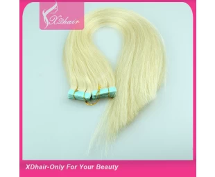 2015 Uk Most Popular Mongolian/russian Double Drawn Hair Extension Adhesive Tape Tape Hair Extension
