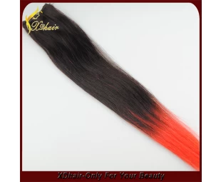 2015 la venta caliente del color ombre extensión de la trama del pelo armadura remy brasileña del cabello humano