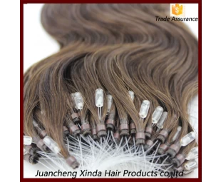2015 nieuwe aankomst Micro Lus Ring virgin Russisch human hair extensions 1 g / s 100s ombre micro ring loop hair extensions