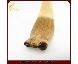 2015 new style double drawn two color hair extension ombre hair weaves extension