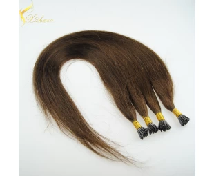 2016 Hot Sale 100% indian human single or double drawn i tips human hair extension