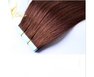 2016 New 100% remy human hair straight single drawn/double drawn invisible tape hair extensions