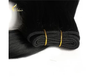 2016 hot sale best quality dark black color weft single drawn hair weaving 100g bundle full head brazilian hair