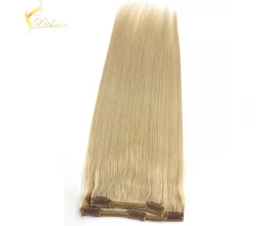 2016 hot selling factory wholesale price no tangle clip in layer hair extension