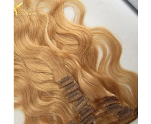 2016 hot selling factory wholesale price no tangle no shedding full head clip in hair extensions free sample