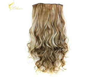 2016 hot selling factory wholesale price no tangle no shedding ombre clip on hair extensions natural hair