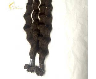 2016  hot selling italian glue most popular flat tip hair extension indian remy hair 6a
