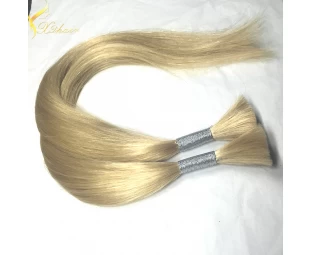 2016 new arrival last 12 months full cuticle double drawn blonde silky straight hair bulk russian