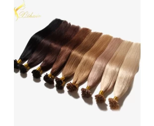 2016 top quality double drawn 100% virgin remy U tip keratin prebonded hair extension