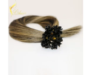 2016 wholesale human hair Top Quality Double Drawn Super remy nail tip hair