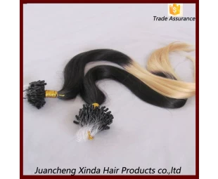 6A Grade Moda queratina Fusão laço Dica de cabelo 100% Barata indiana Remy Micro laço Anel extensão do cabelo humano 1g