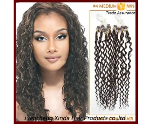 6A Grade Fashion Keratine Fusion Loop Tip Hair 100% Goedkope Indian Remy Micro Lus Ring Human Hair Extension 1g