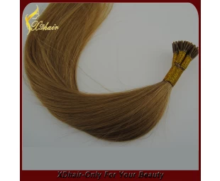 7A alta qualità serica diritto 100% capelli vergini indiani capovolgo estensioni dei capelli 1g all'ingrosso Pre-Bonded Stick Tip Hair Extension