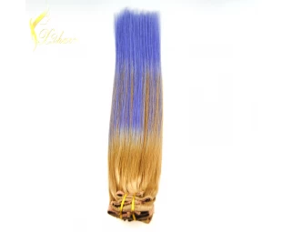 8A Grade Virgin Hair full cuticle clip in hair extension 7a balayage For White Women
