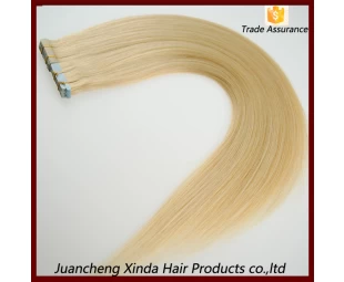 AAAAAAA kwaliteit beste prijs dubbel getrokken volledige uiteinden klitten vrij blonde krullend tape hair extensions
