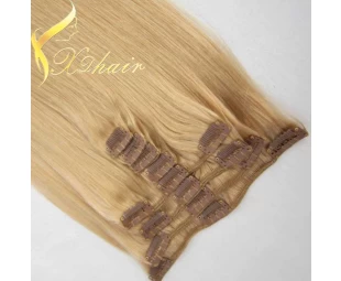 Alibaba China Free Shipping 2015 Hot Selling Factory Price triple weft clip in hair extension