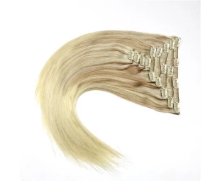 Aliexpress china balayage color 100% Brazilian virgin remy human hair double weft clip in hair extensions
