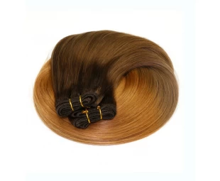 Aliexpress china ombre color 100% Brazilian virgin remy human hair weft double weft silky straight wave hair weave