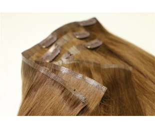 Best Selling In America 180g Indian Remy weft clip in hair extensions brown color