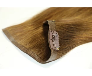 Best Selling Strong Double drawn 18" brown color light wave virgin human hair clip in hair