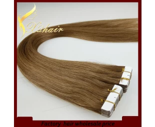 Best quality double drawn human hair skin weft double tape hair