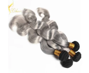 Best quality humanhair weft grey hair 100g bundle virgin remy bext quality hair