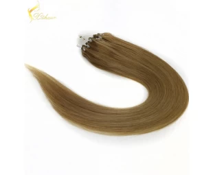 Best quality no chemical top quality wavy style micro ring 2 loops remy hair