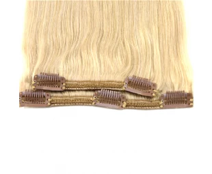 Best selling double weft double drawn remy clip in hair extension 220 grams