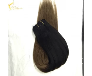 Best selling ombre hair extension two colored cheap brazilian hair ombre color human hair weft