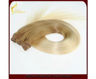Best selling products cheap top quality 100% Indian remy human hair weft natural looking two tone double weft hair weave