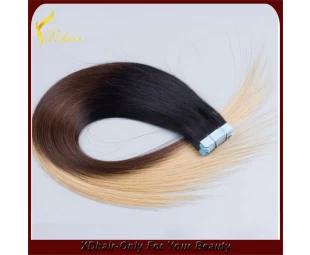 Best selling products new style blue glue 100% Indian virgin remy hair two tone Germany glue tape hair extension